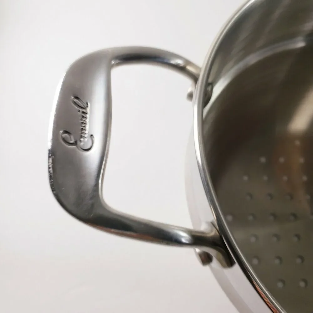 Emeril Lagassee Basket Steamer Colander Handles Stainless Steel Cookware